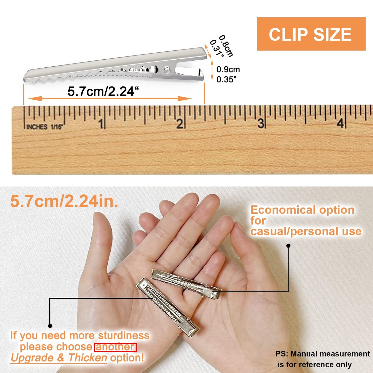 One hundred count pack of silver craft alligator clips laid out flat