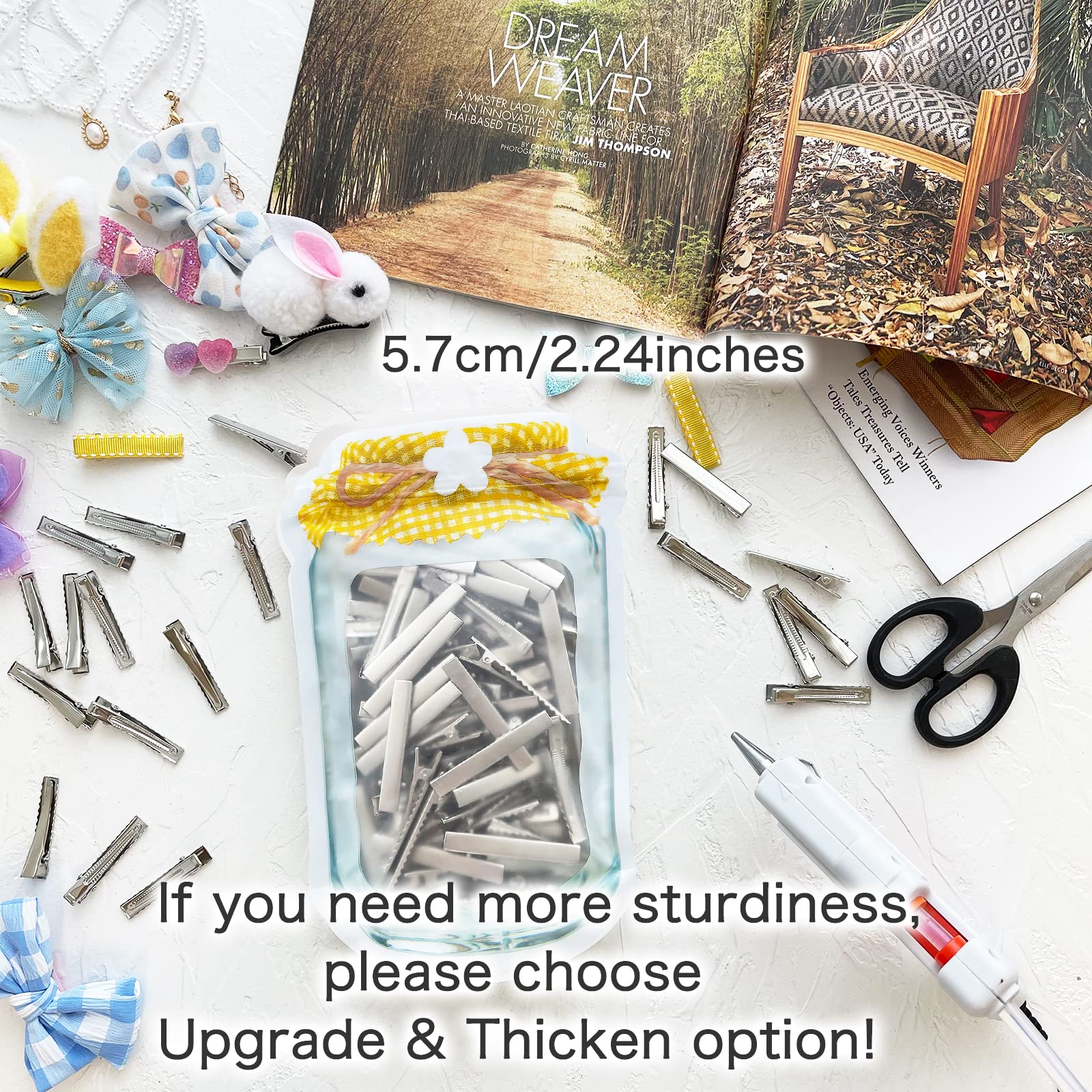 Fifty seven millimeter blank hair bow clips used for DIY accessory making
