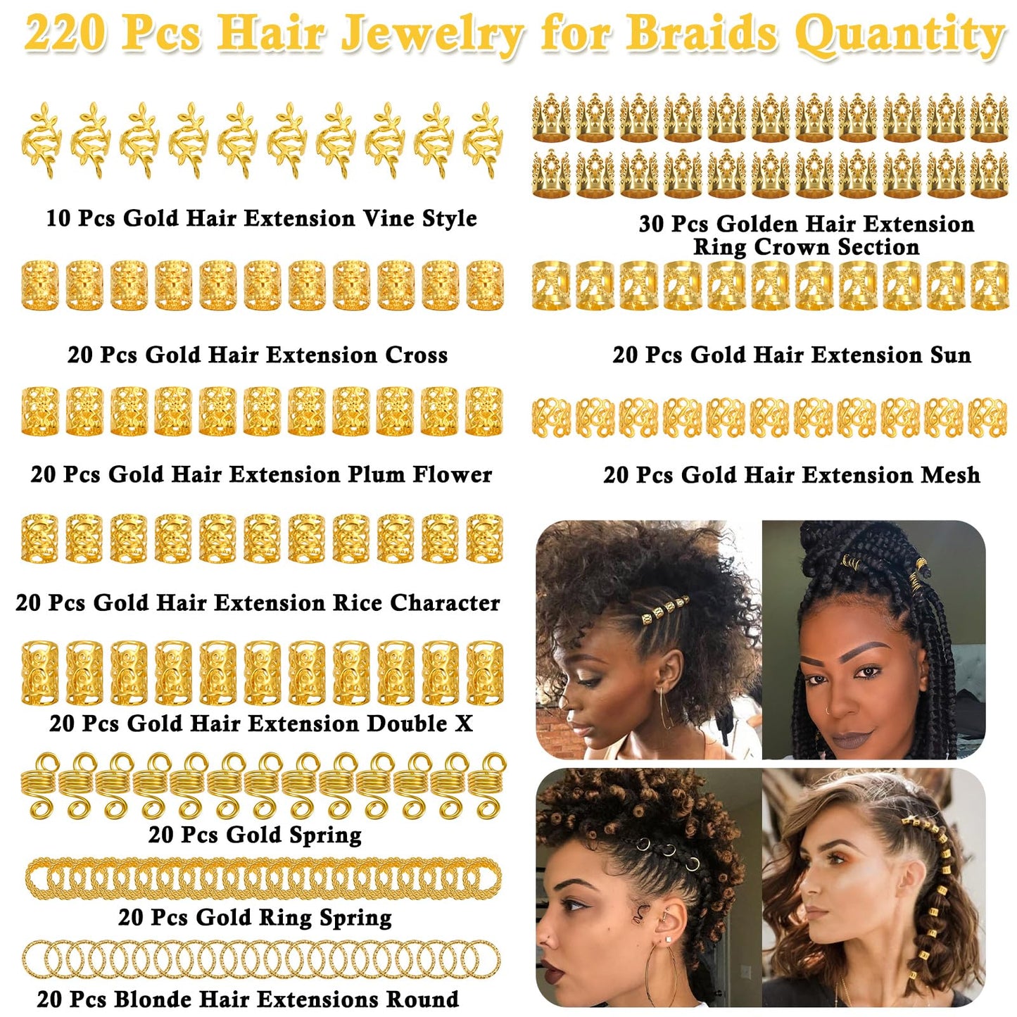 Ten different styles of Lucomb gold braid rings and crowns