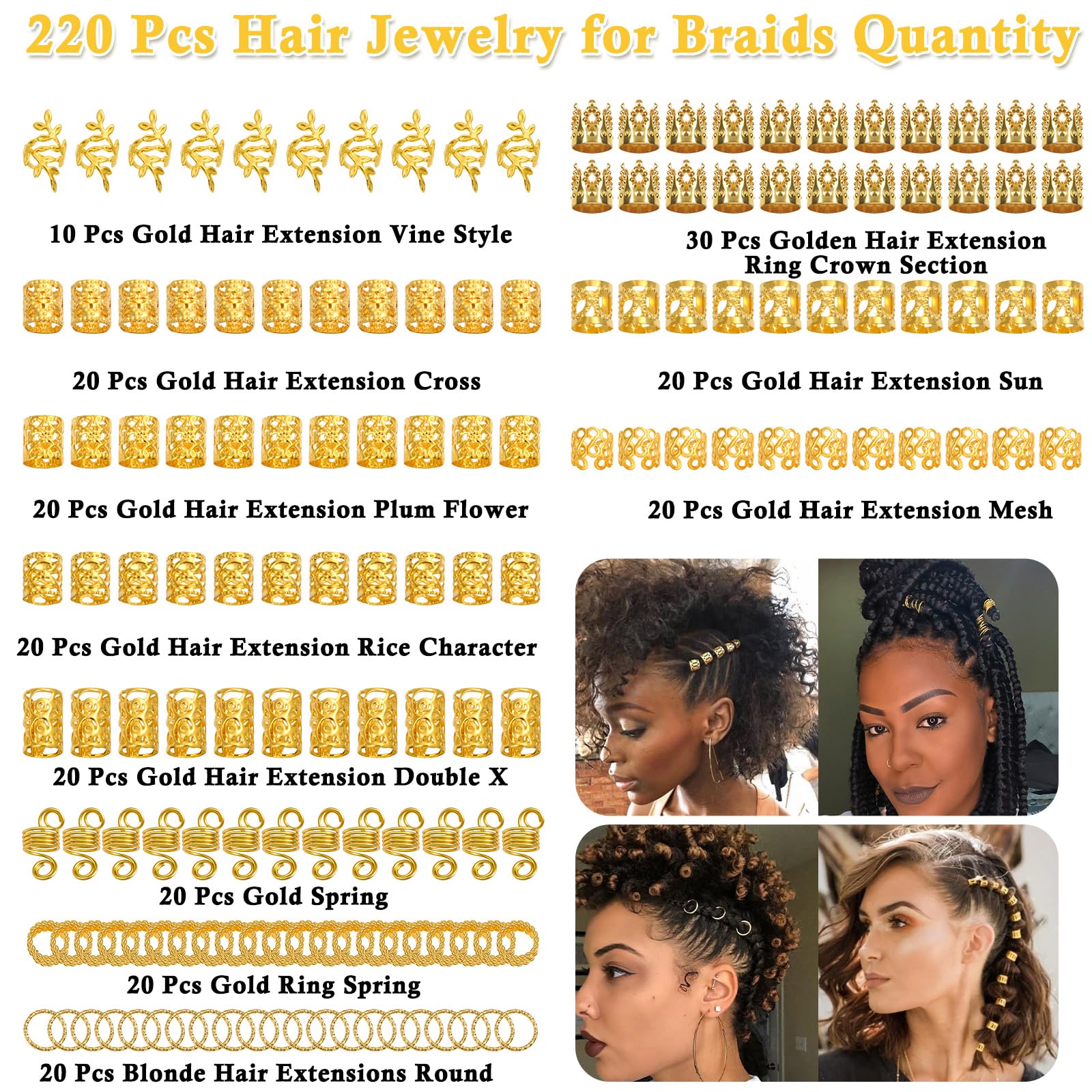 Ten different styles of Lucomb gold braid rings and crowns