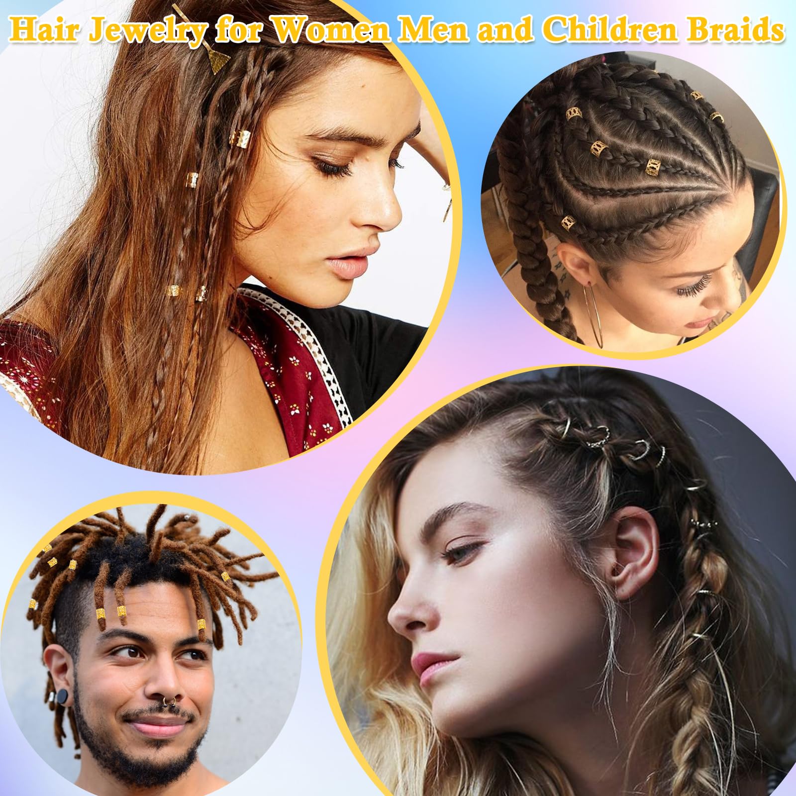 Close up view of flexible soft aluminum gold hair extension clips