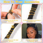 Complete packaging layout of Lucomb hair jewelry collection