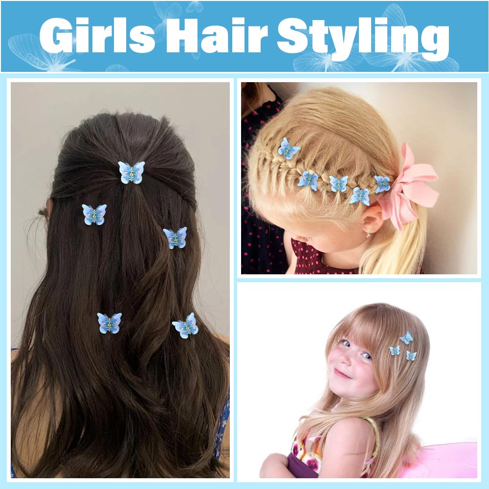 Ahoney mini butterfly hair clips displayed in clear storage box