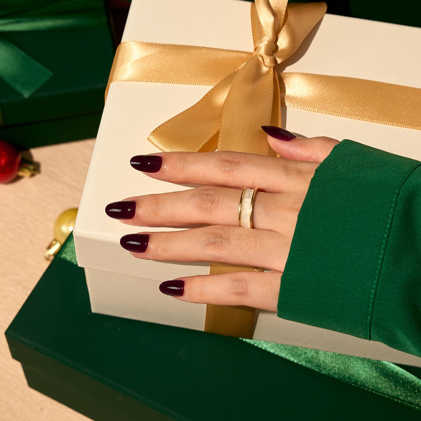 BTArtbox dark red soft gel nails kit packaging