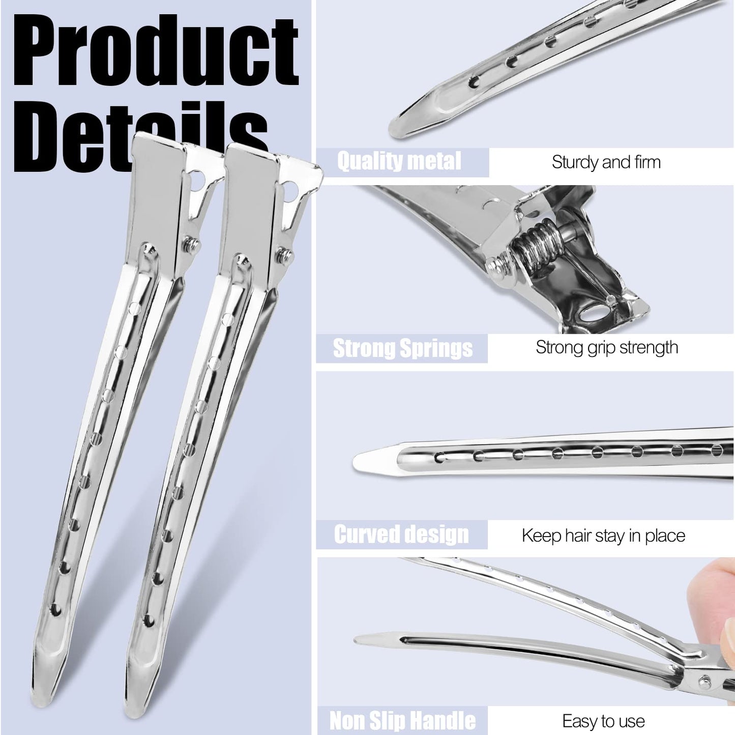 Close up of the unique hole design on YGDZ silver styling clips