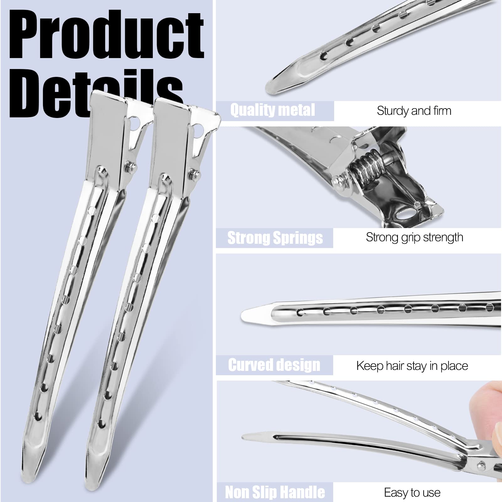 Close up of the unique hole design on YGDZ silver styling clips