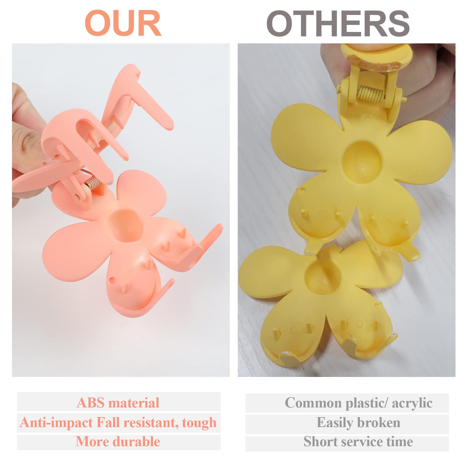 Korean style pastel flower claw clip set for women hair accessories.