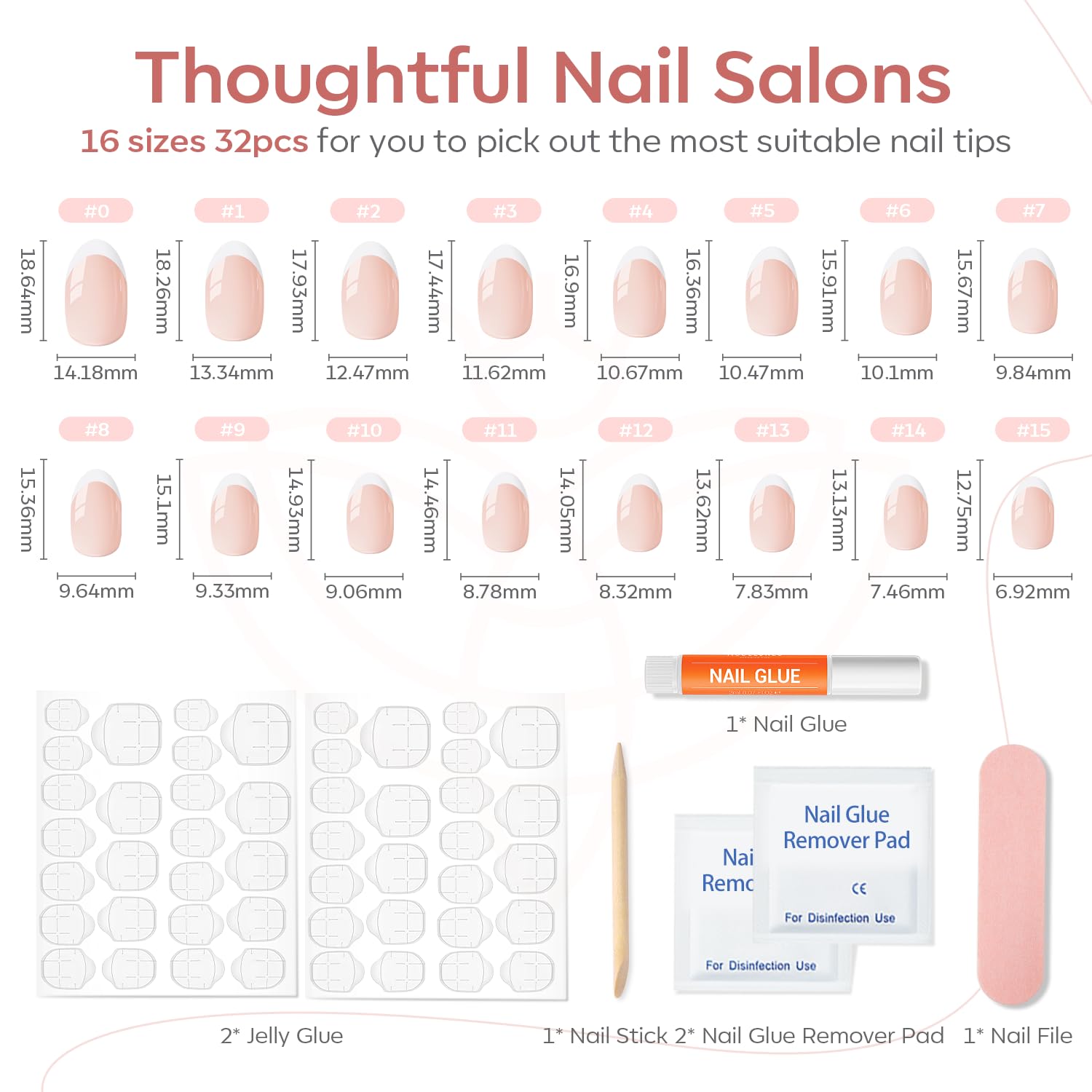 Close up of nude sheer base and white French tip design