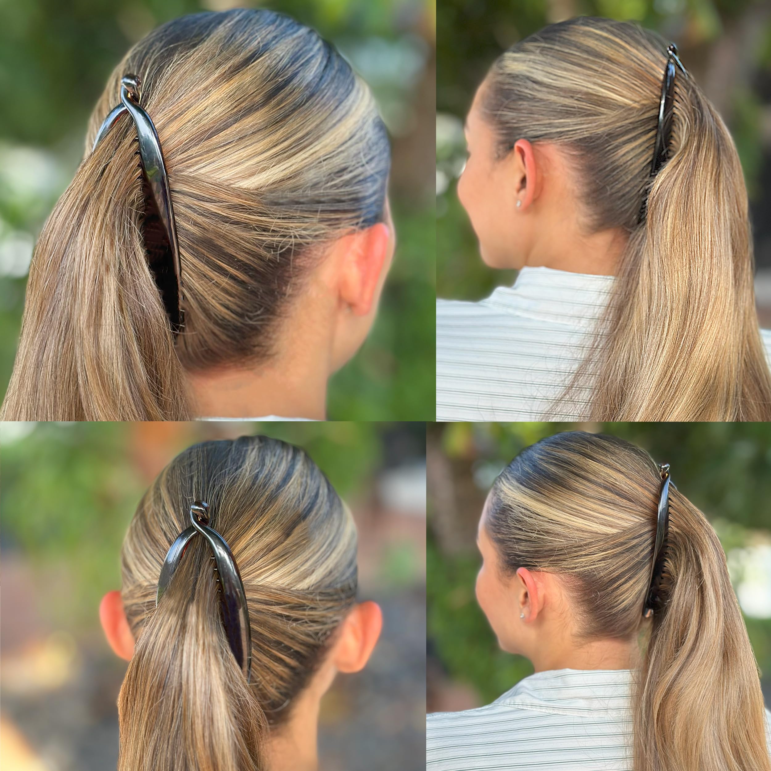 Camila Paris six inch banana hair comb open view showing interlocking teeth