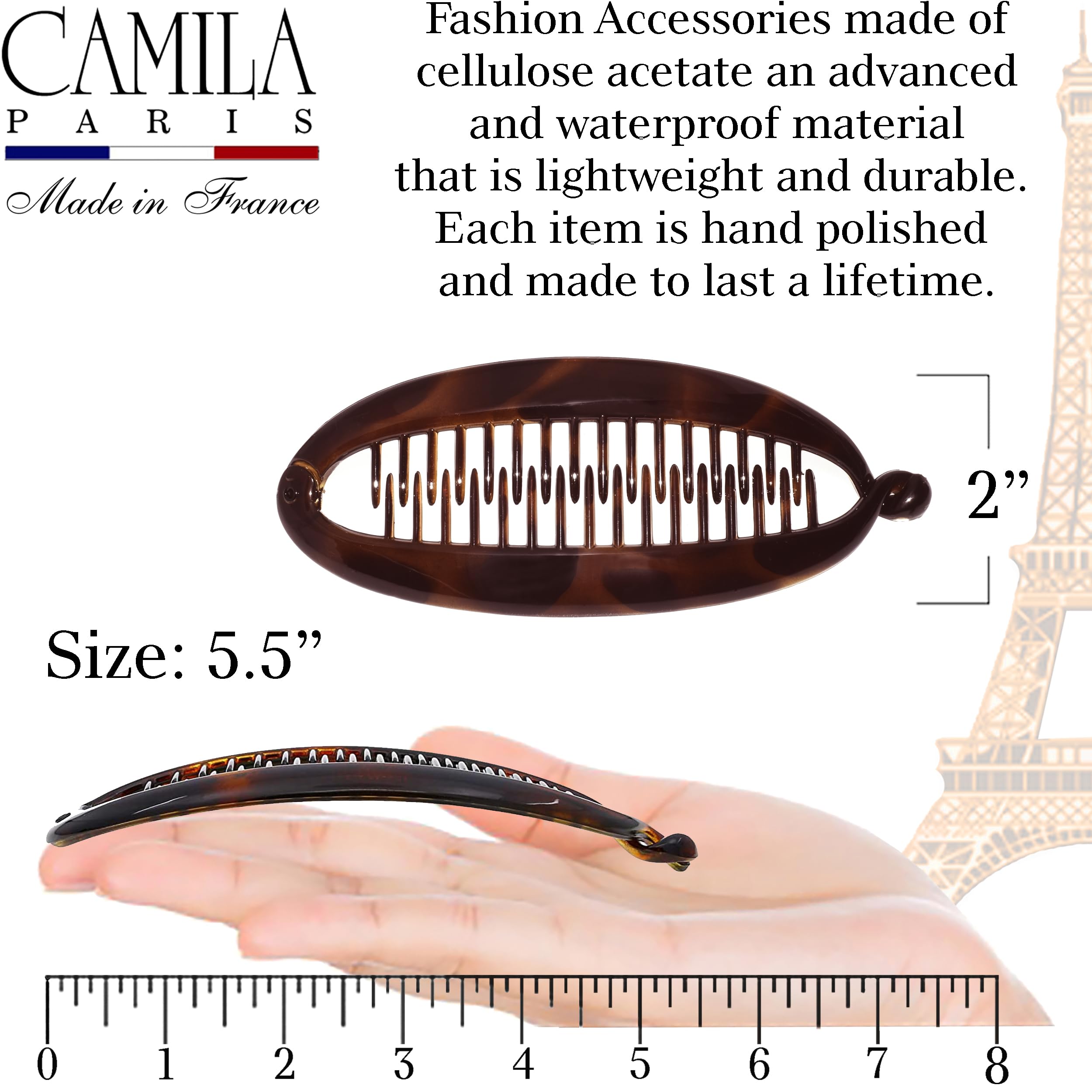 Large fish shaped banana hair clip for thick hair styling solution