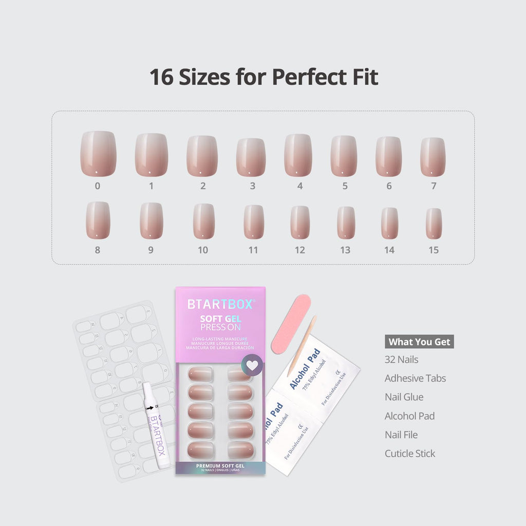 BTArtbox reusable fake nails in various sizes