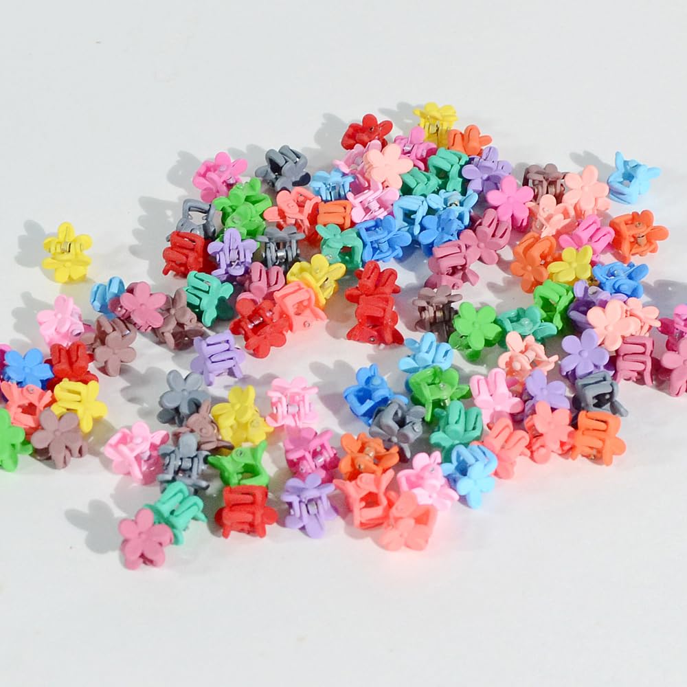 Side view of a single matte finish mini flower clip displaying the sturdy interlocking teeth.