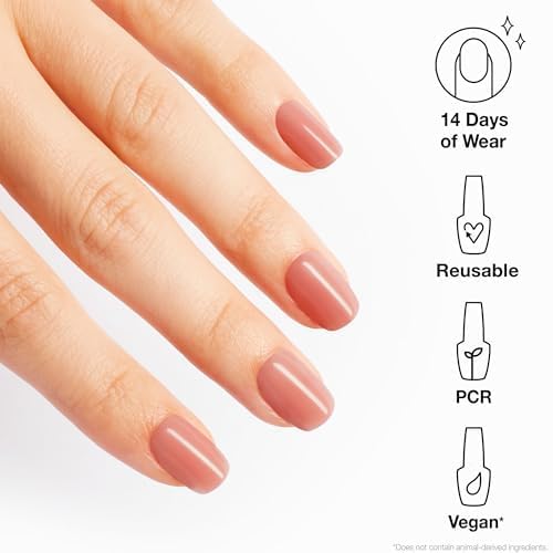 OPI press on nails kit with 30 reusable rosy pink tips and professional glue