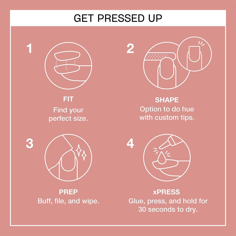 OPI xPRESS/ON nail kit contents including file buffer and cuticle stick