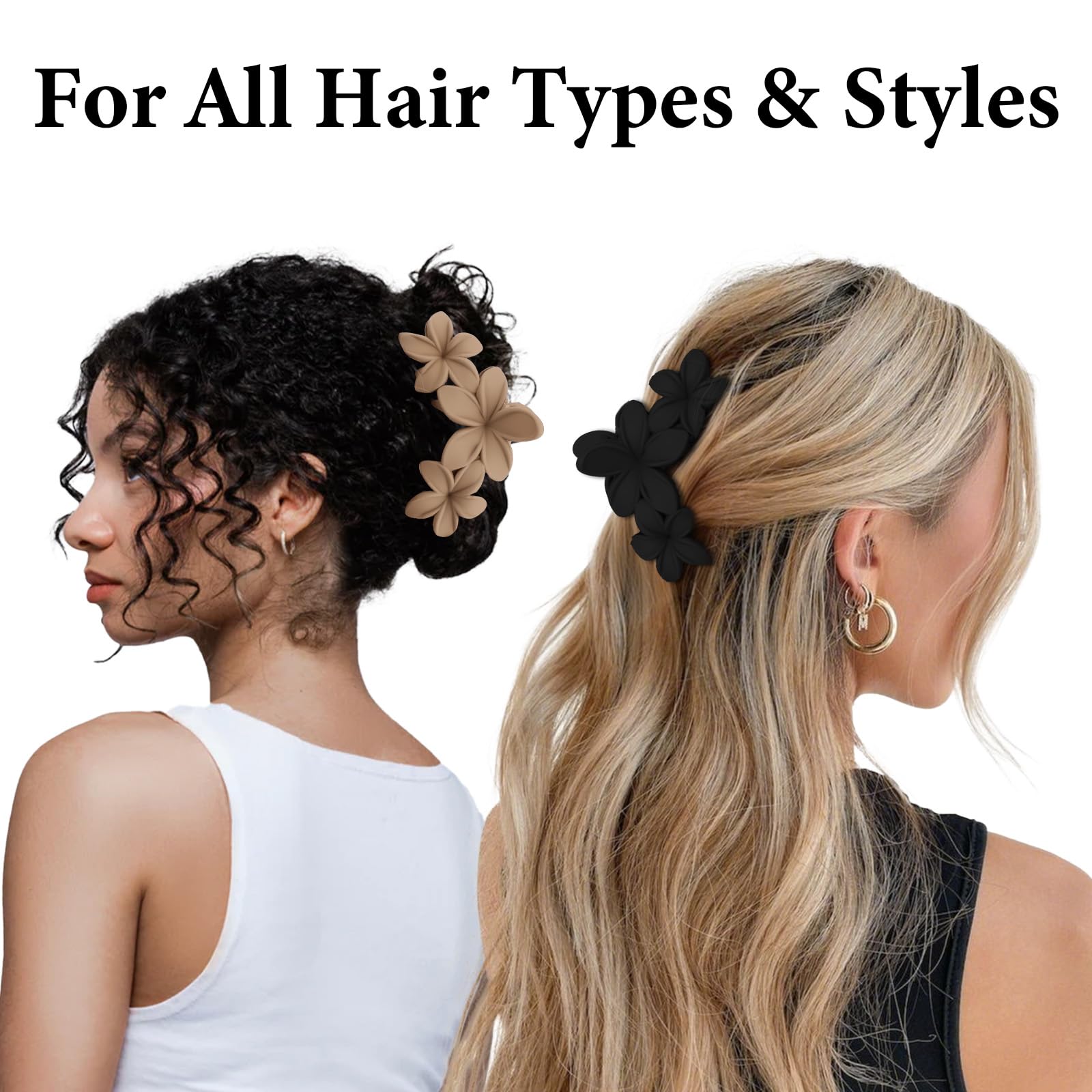 Lightweight non slip matte clutcher holding long blonde hair securely in a messy bun.