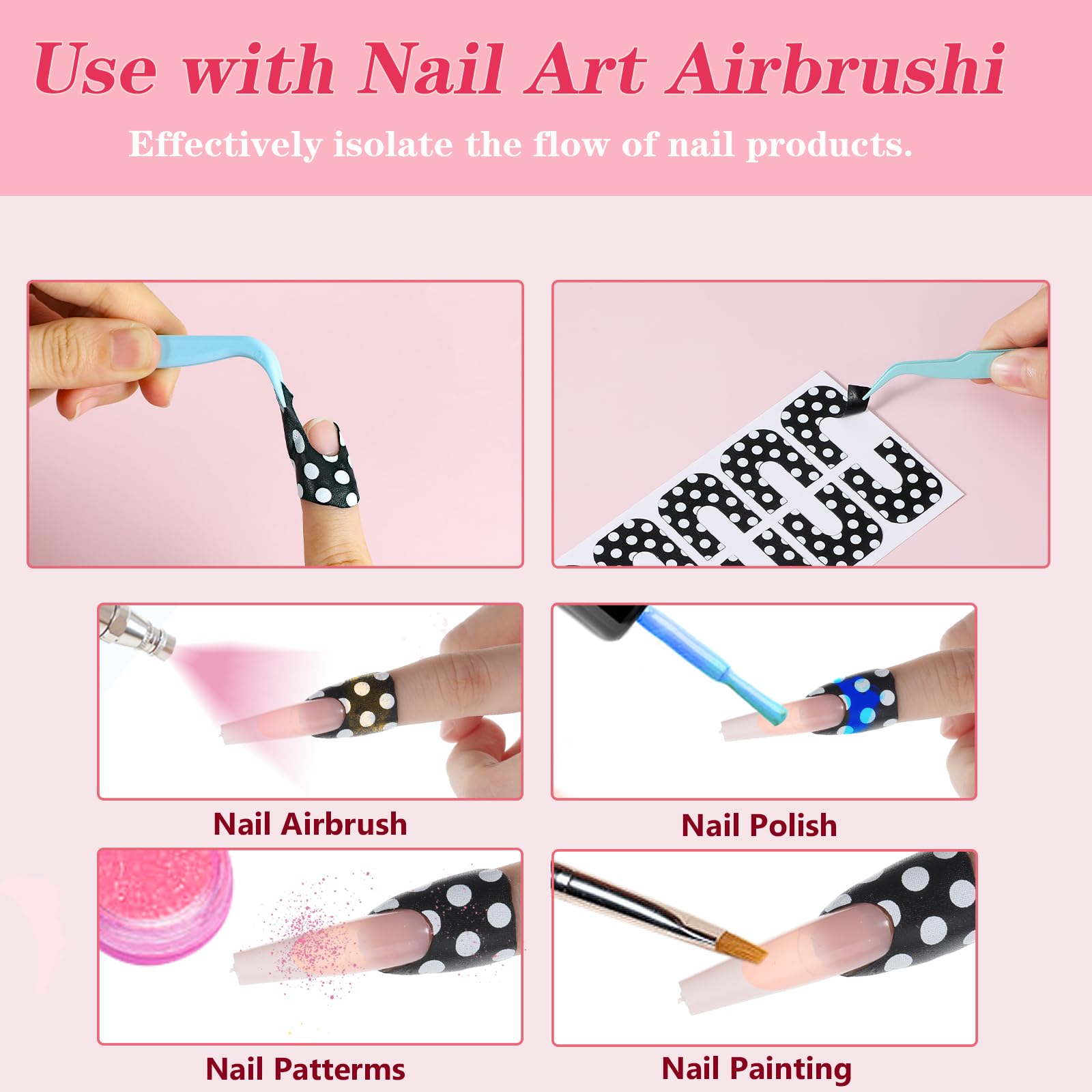 Disposable U-shaped peel-off nail stickers wrapped around fingertips for manicure protection