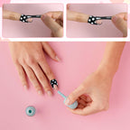 Demonstration of peel off nail barrier during manicure