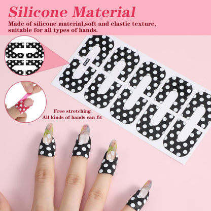 Ten sheets of Oruola nail polish protector stickers displaying five vibrant color variants