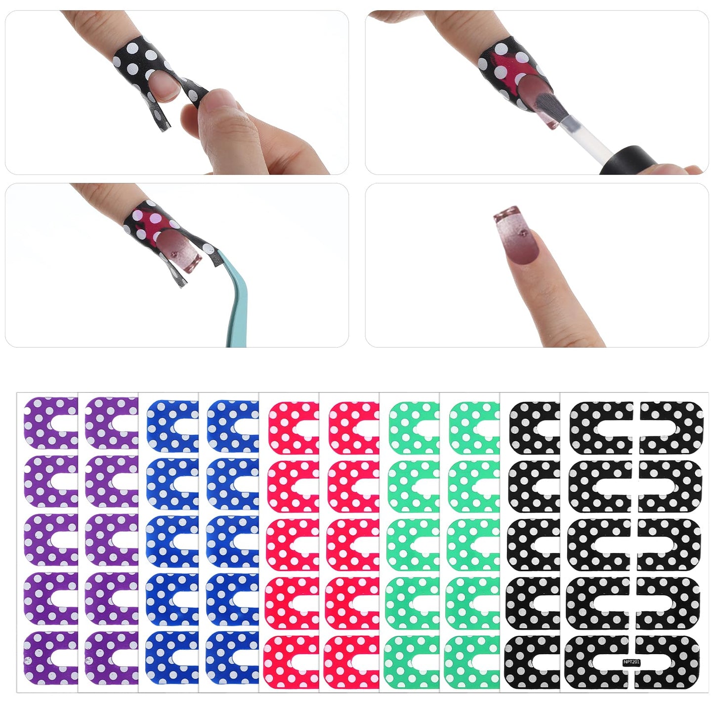 Manicure process demonstration using Oruola U-shaped peel-off finger barrier tape pack
