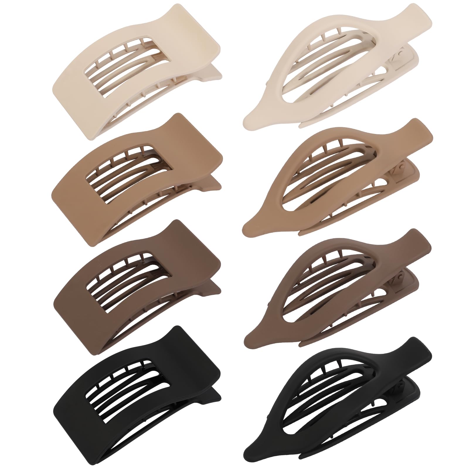 Ehaler flat claw clips showing oval and square design variety