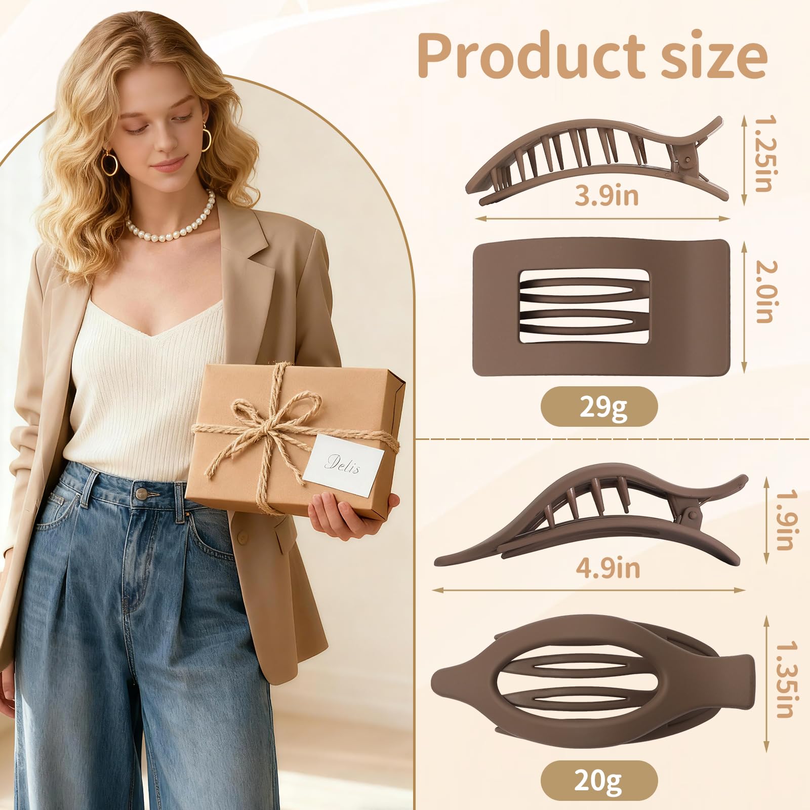 Close up of Ehaler matte non-slip hair clip teeth and spring