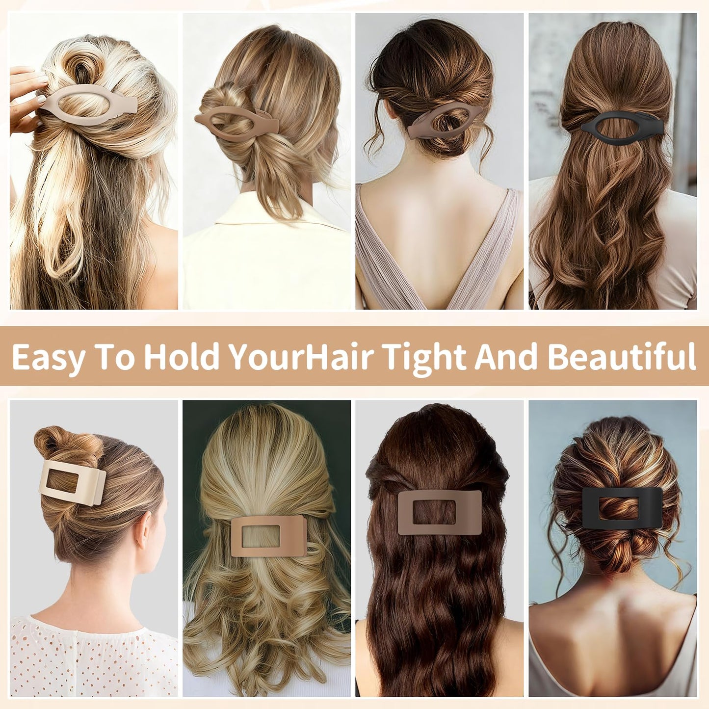 Side profile of Ehaler flat hair clips showing non-slip grip
