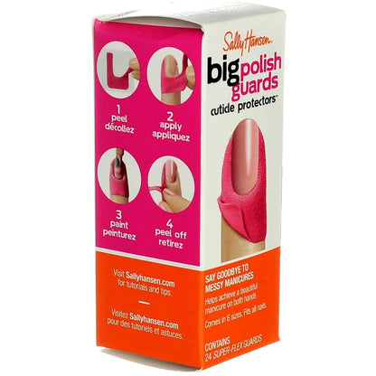 Demonstration of removing the flexible guard to reveal a smudge free nail design.