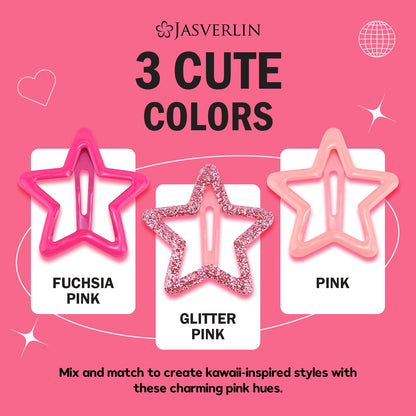 Jasverlin star hair clips inside the included storage box