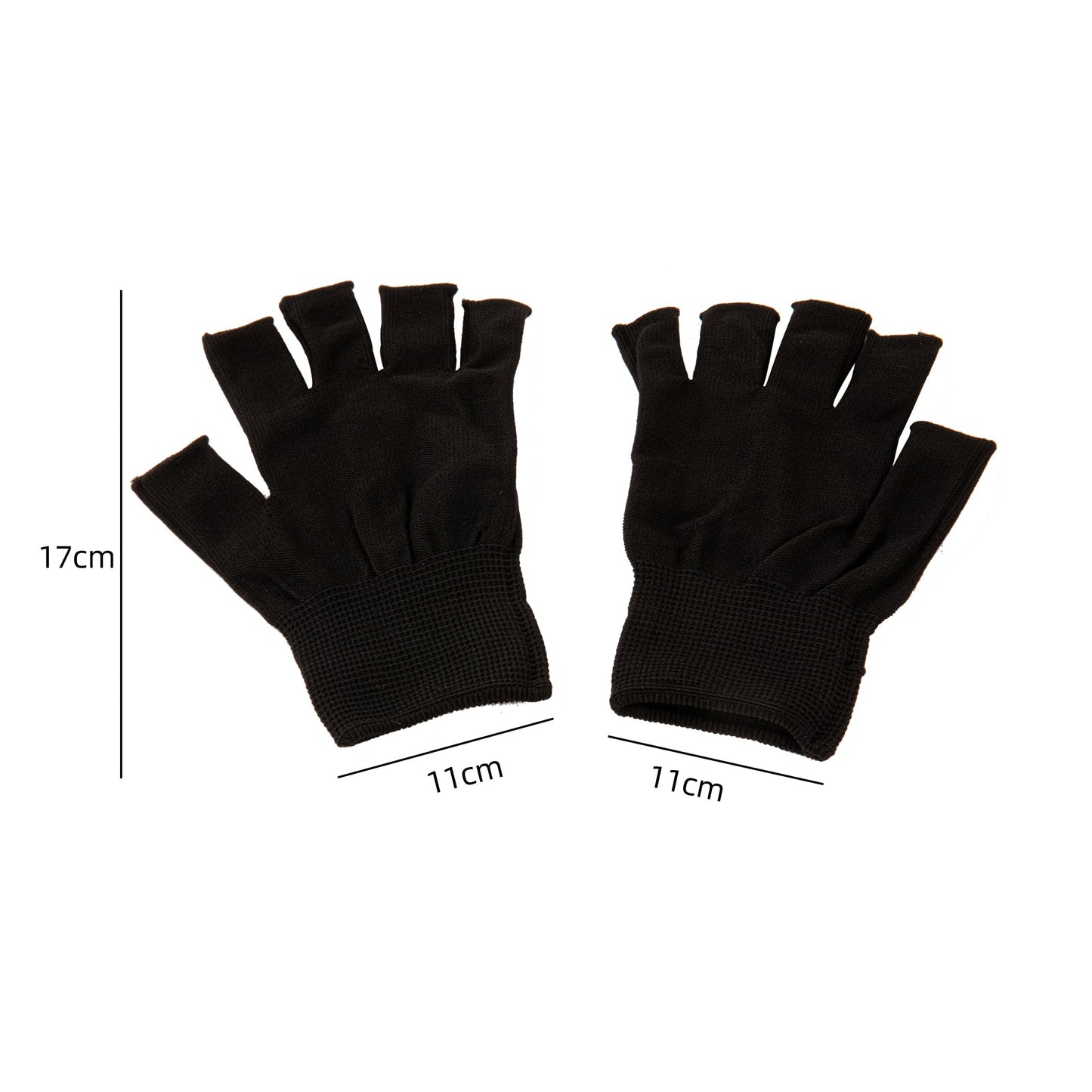 Close up of Bouttarro UV gloves showing fingerless design for gel manicures