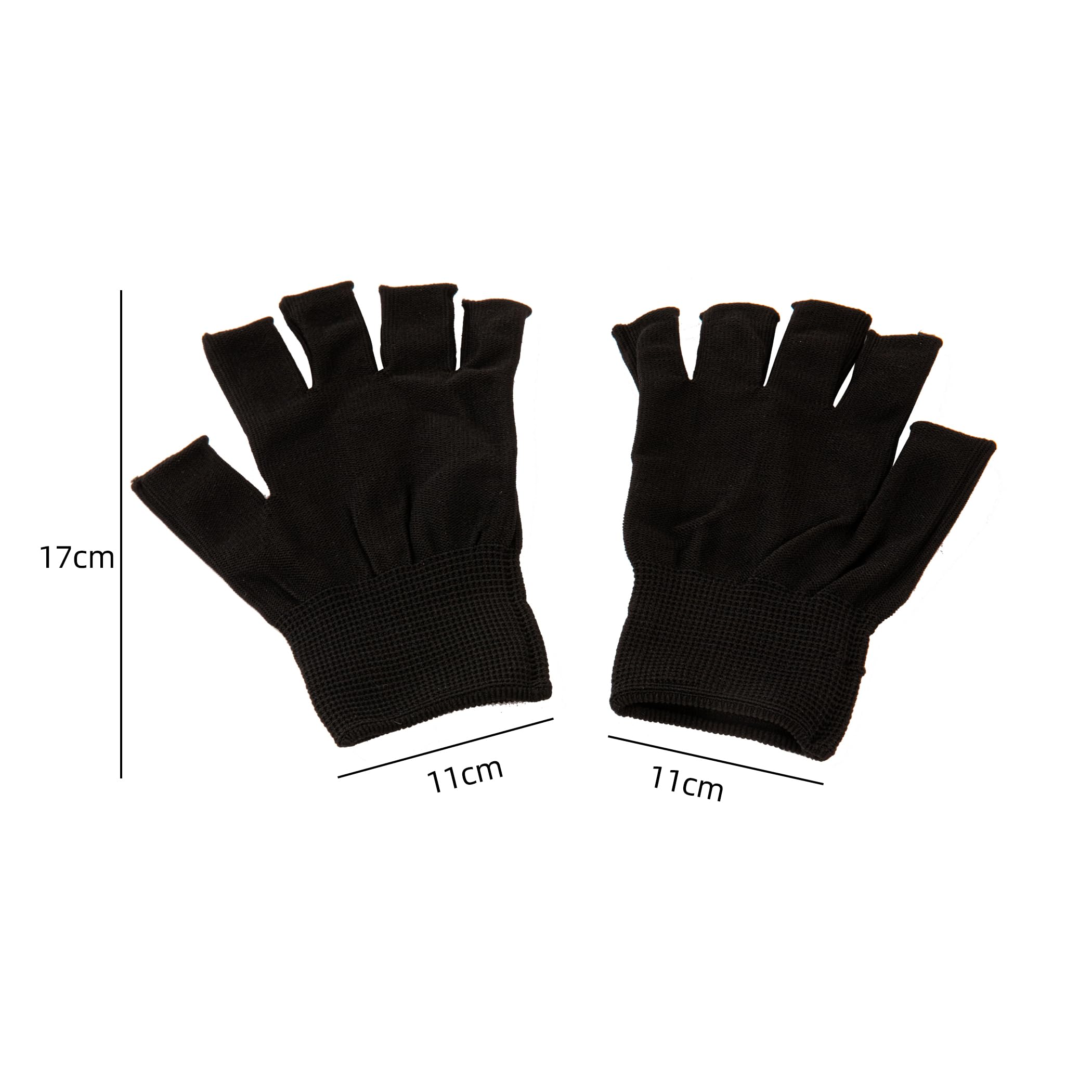 Close up of Bouttarro UV gloves showing fingerless design for gel manicures