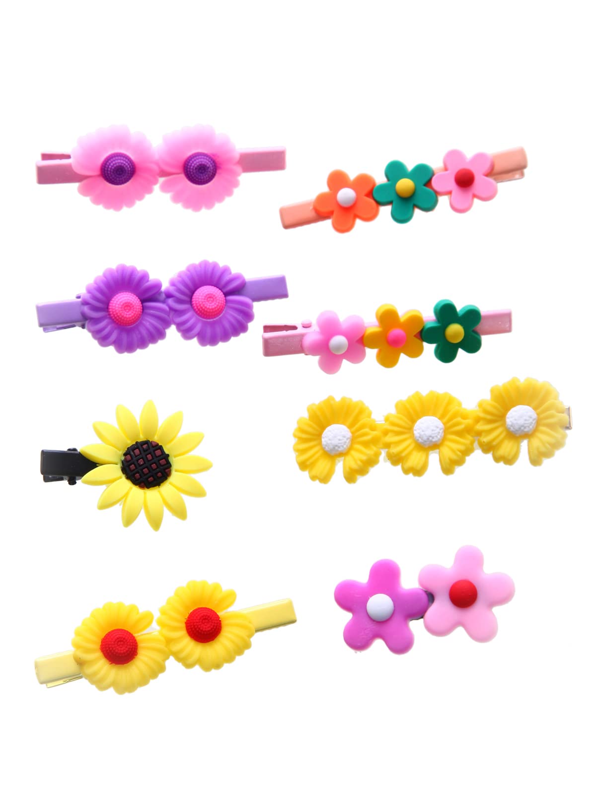 Fameza kids hair styling kit with rainbow and flower clips for creative daily hairstyles.