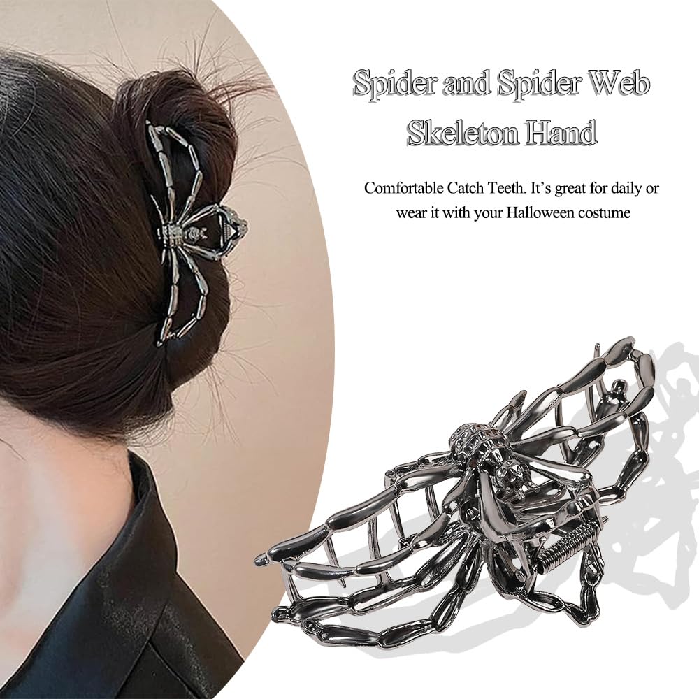 Rauimour three piece hiphop gothic hair claw clips pack laid flat on premium background