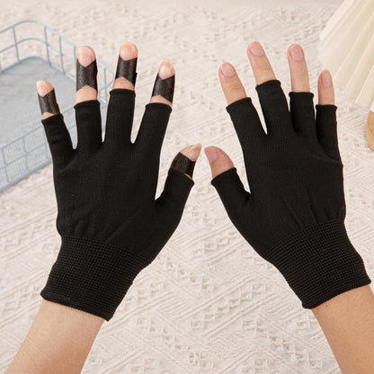 Durable black fabric detail of Bouttarro UV hand protection gloves
