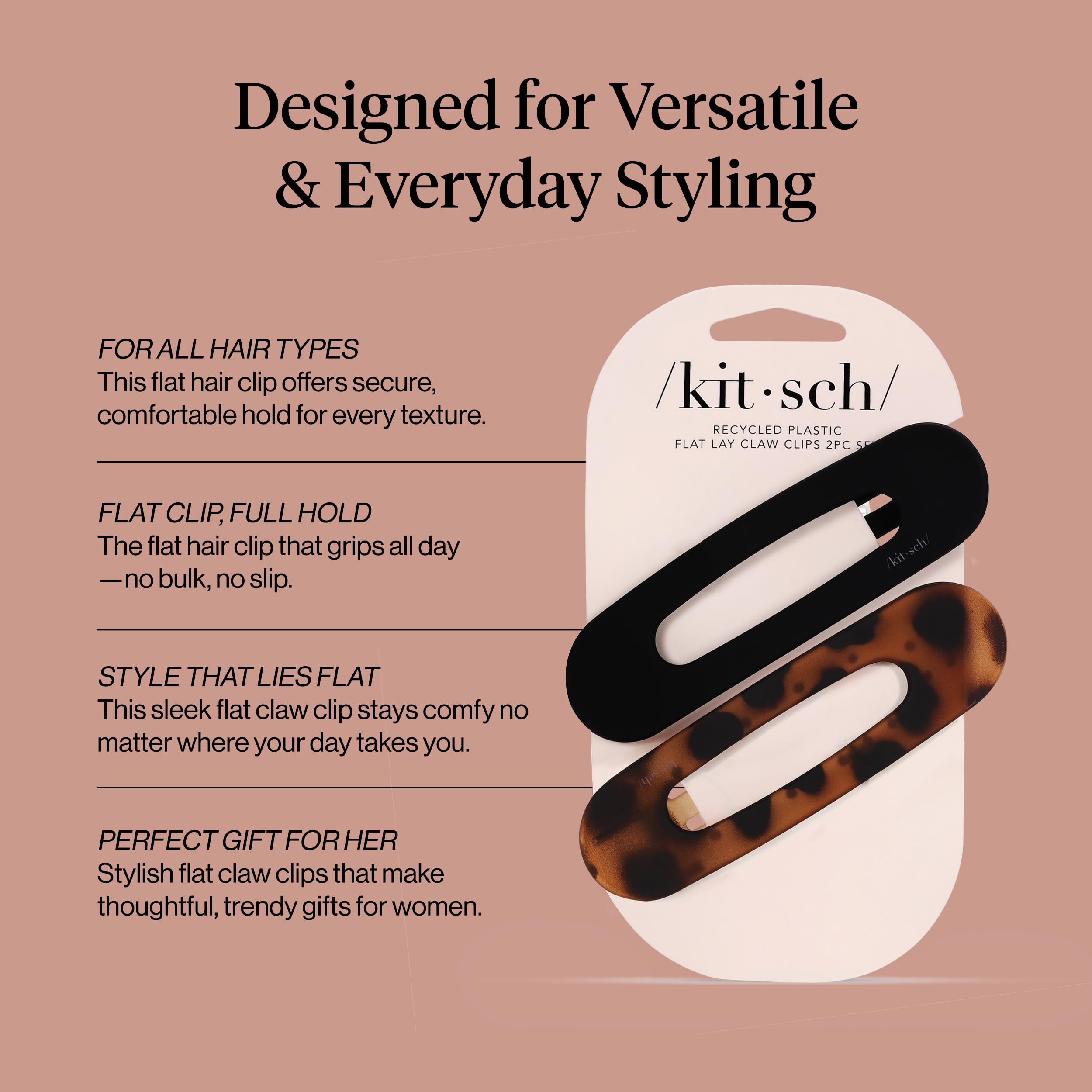 Kitsch flat alligator hair clips showing the strong inner metal spring