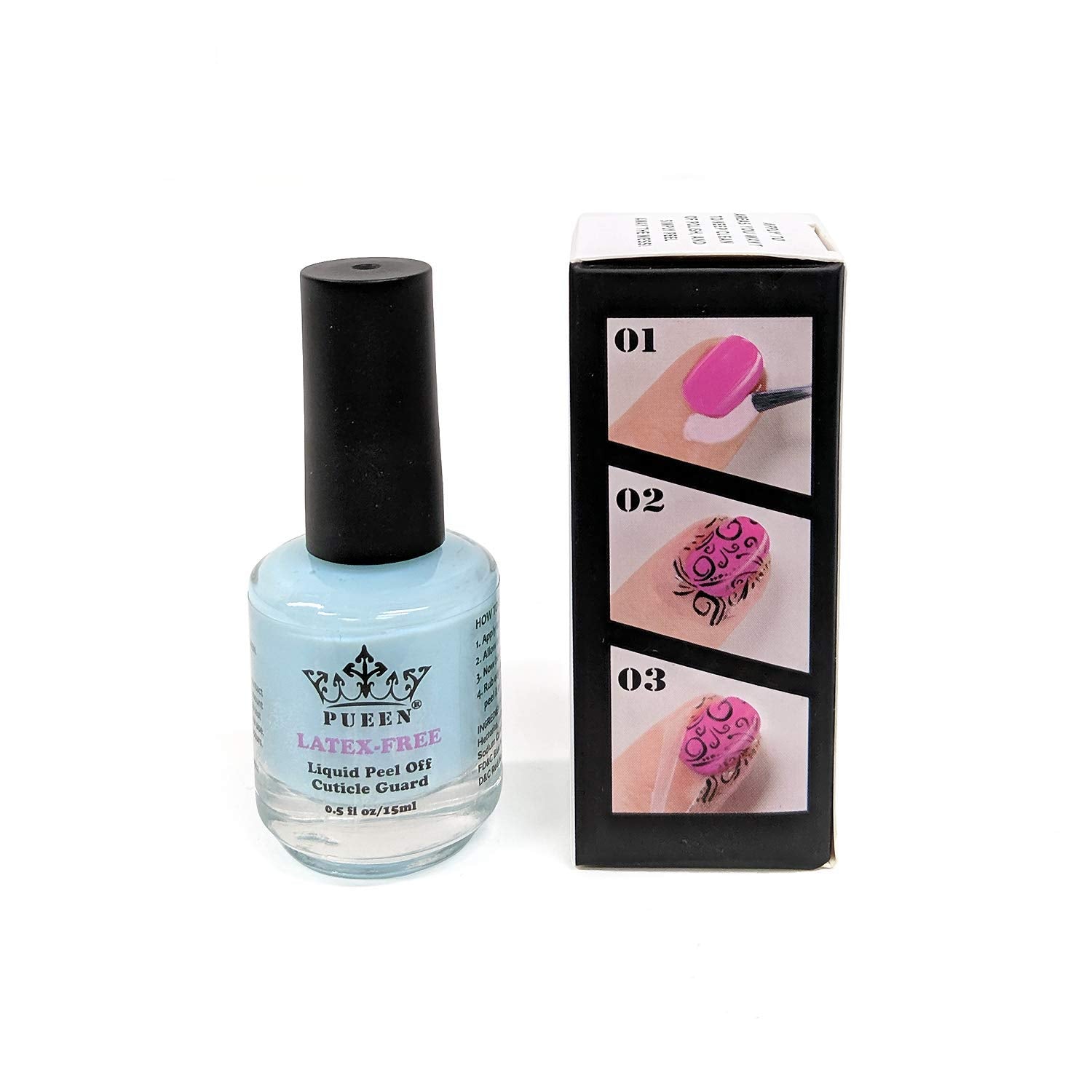 PUEEN cuticle guard skin barrier protector being applied with built in brush
