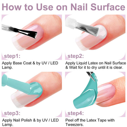 Professional nail art setup featuring Gjnl peel off cuticle protectors