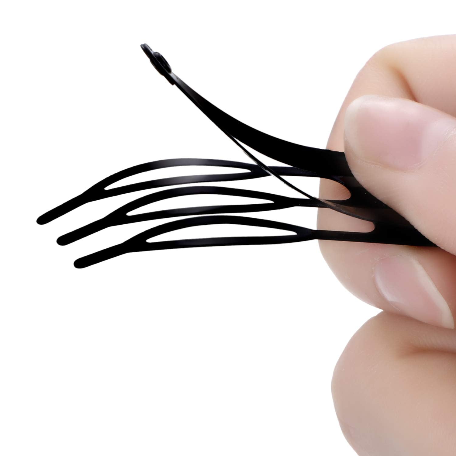 Two inch black snap hair clips used as bases for DIY crafting bows
