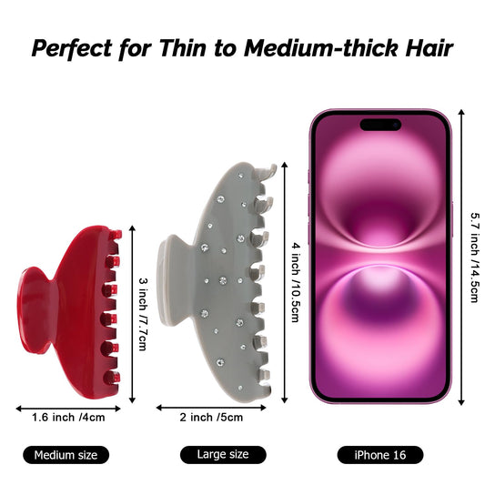 Maorulu 3 inch acetate banana clip side profile
