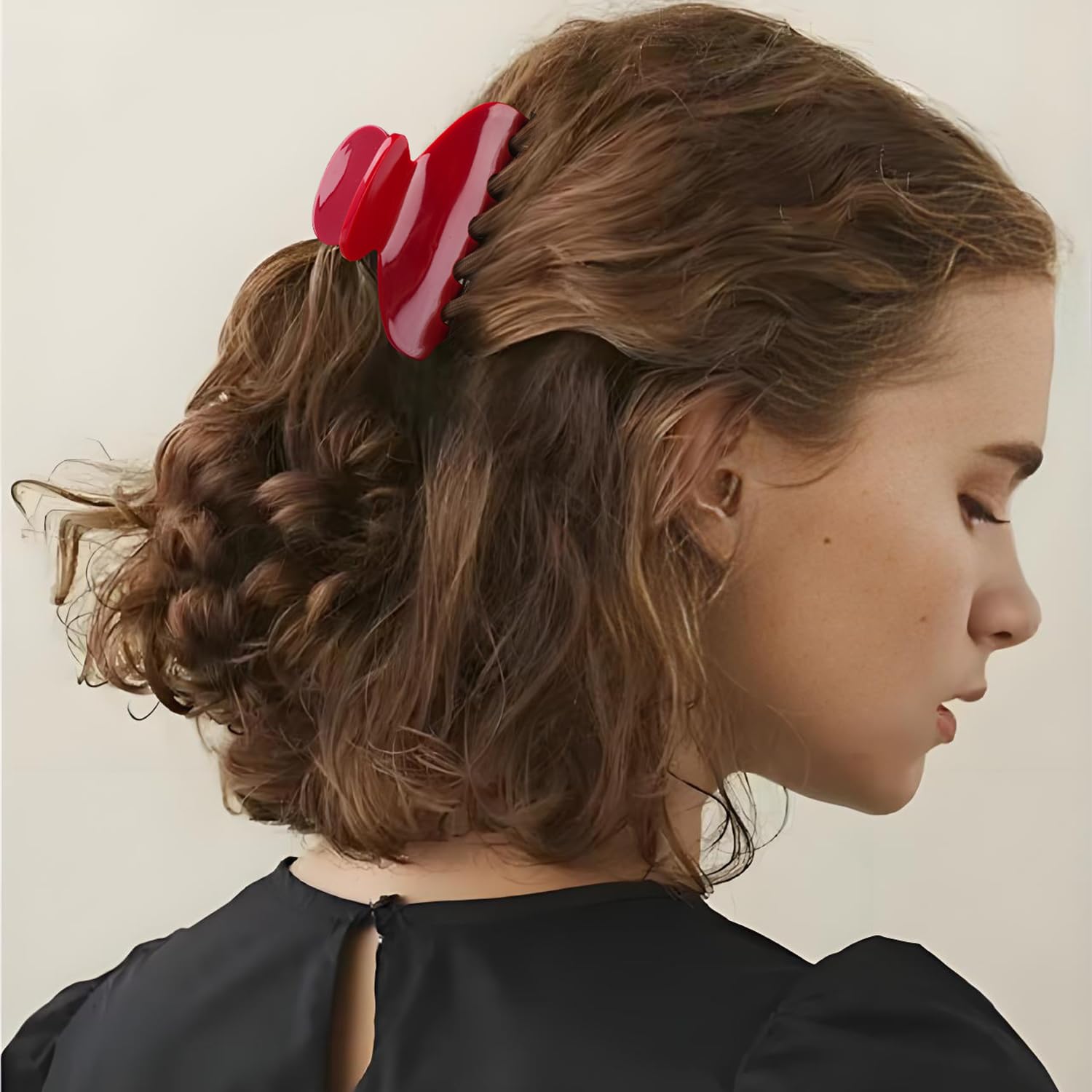 Close up of glossy acetate material on hair clip