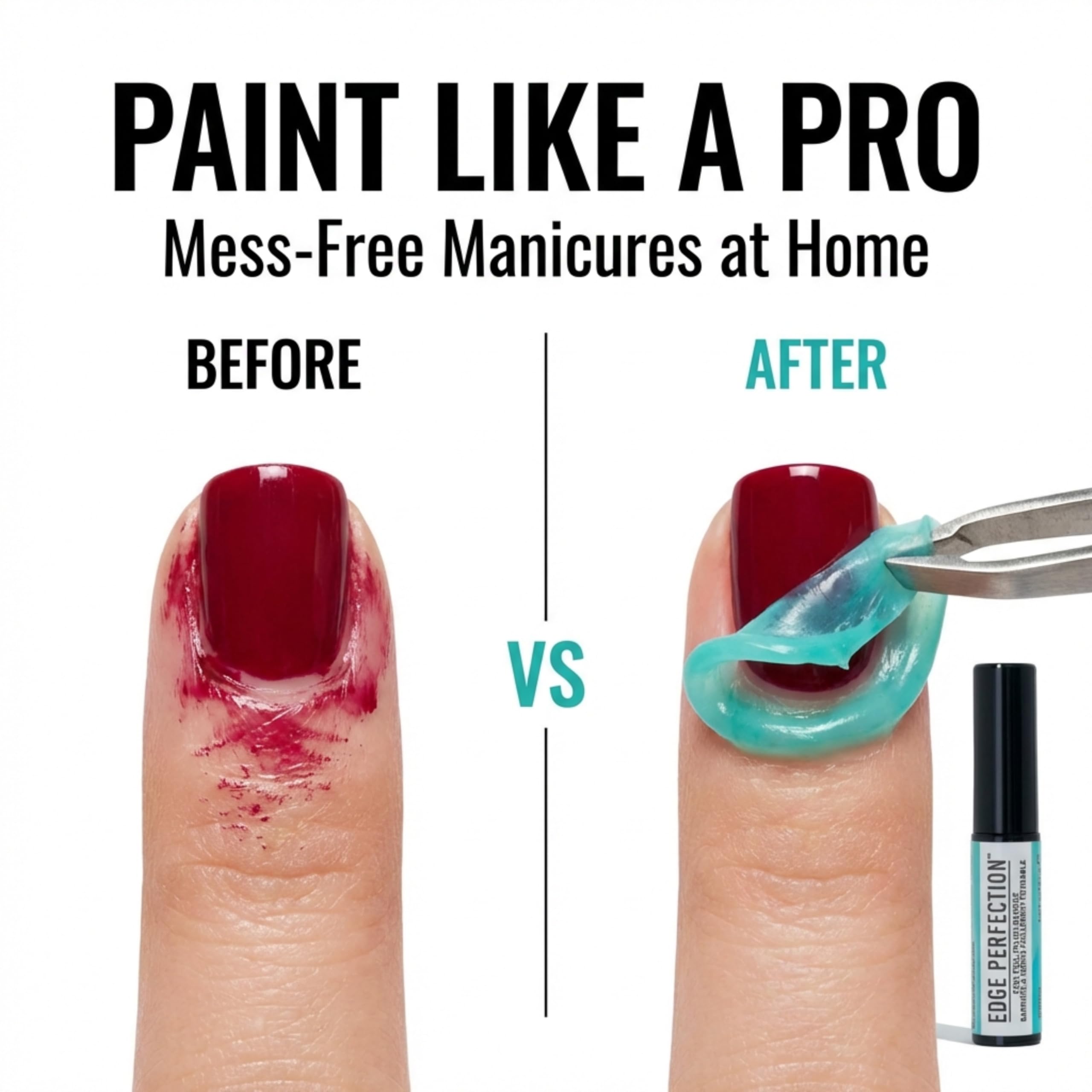 Edge Perfection liquid latex nail guard with the thick applicator brush unscrewed.