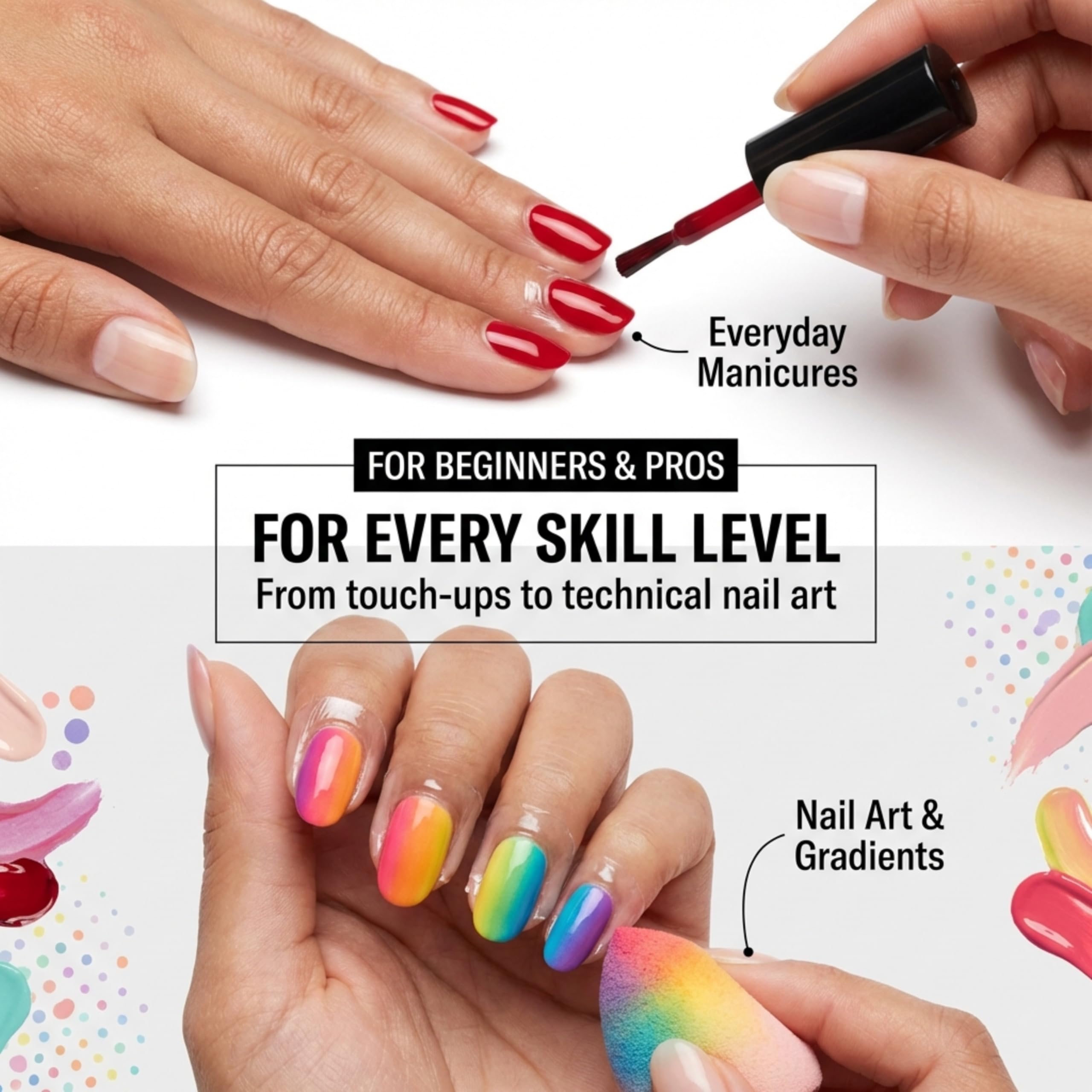 Flawless salon-quality manicure results after using the Edge Perfection cuticle protector.