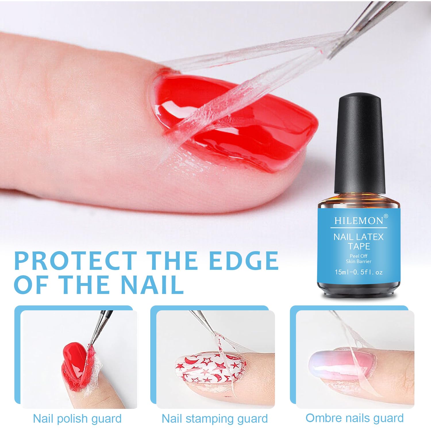 Liquid latex peel off barrier drying on fingernails