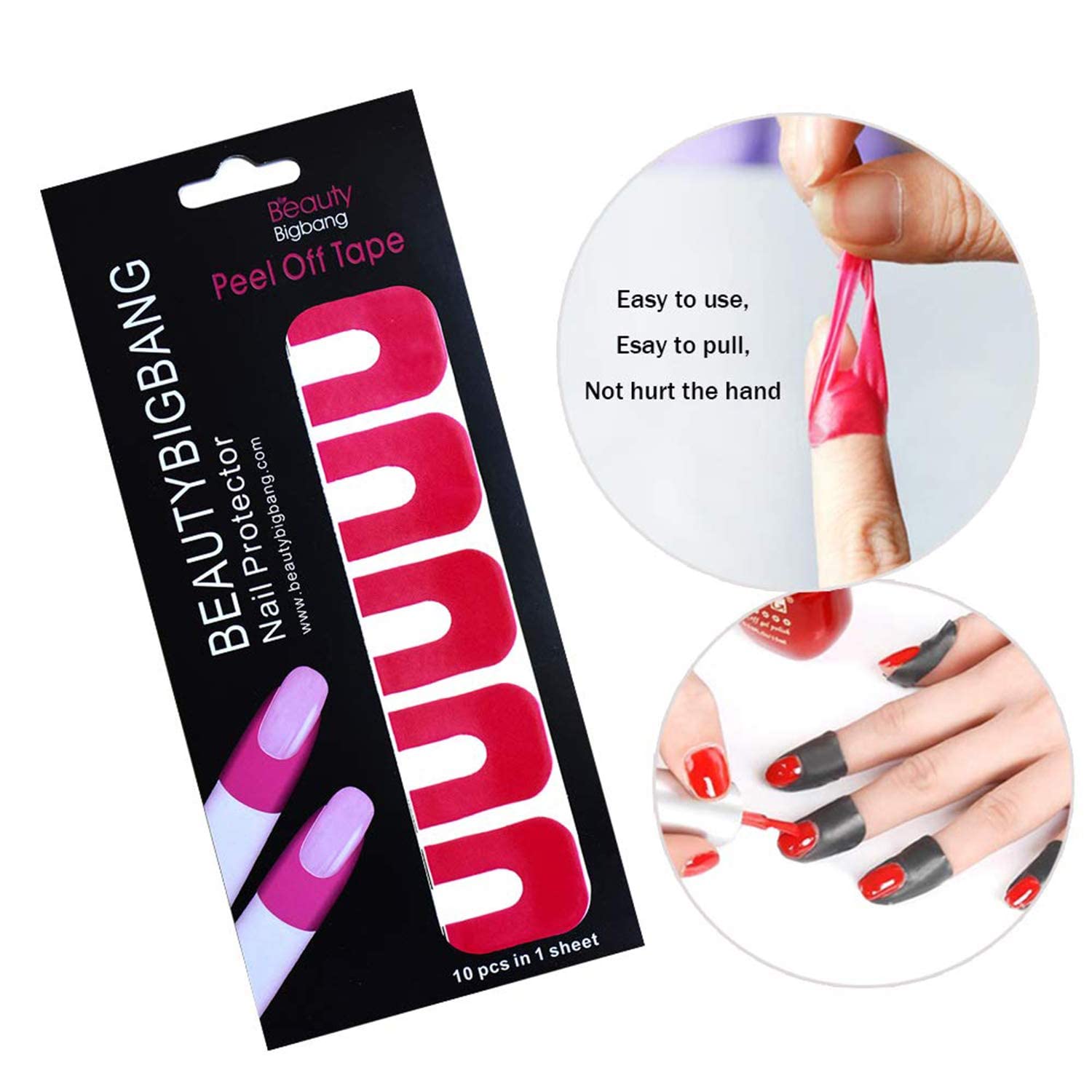 Peel off nail art skin barrier sticker application step
