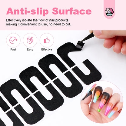 Saviland disposable nail guard stickers being prepared for a stamping manicure.