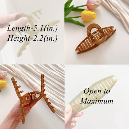 FAELBATY premium jaw clamps in brown and gray translucent shades for thick hair styling