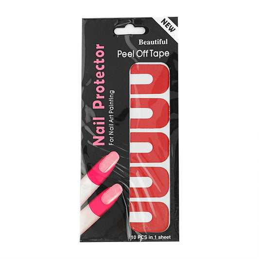 Close up of Beauty Affair Lb peel off nail tape on fingers