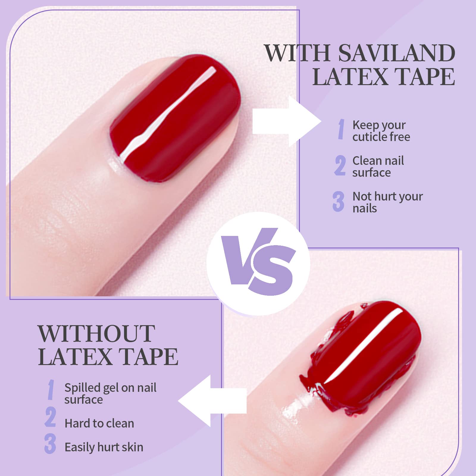 Saviland cuticle guard liquid tape applied around fingers for skin protection