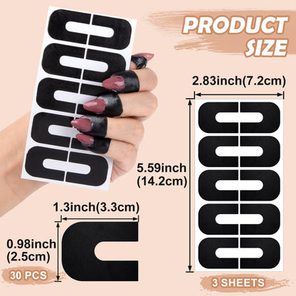 U-shaped PET skin barrier tape applied around the fingertip cuticle