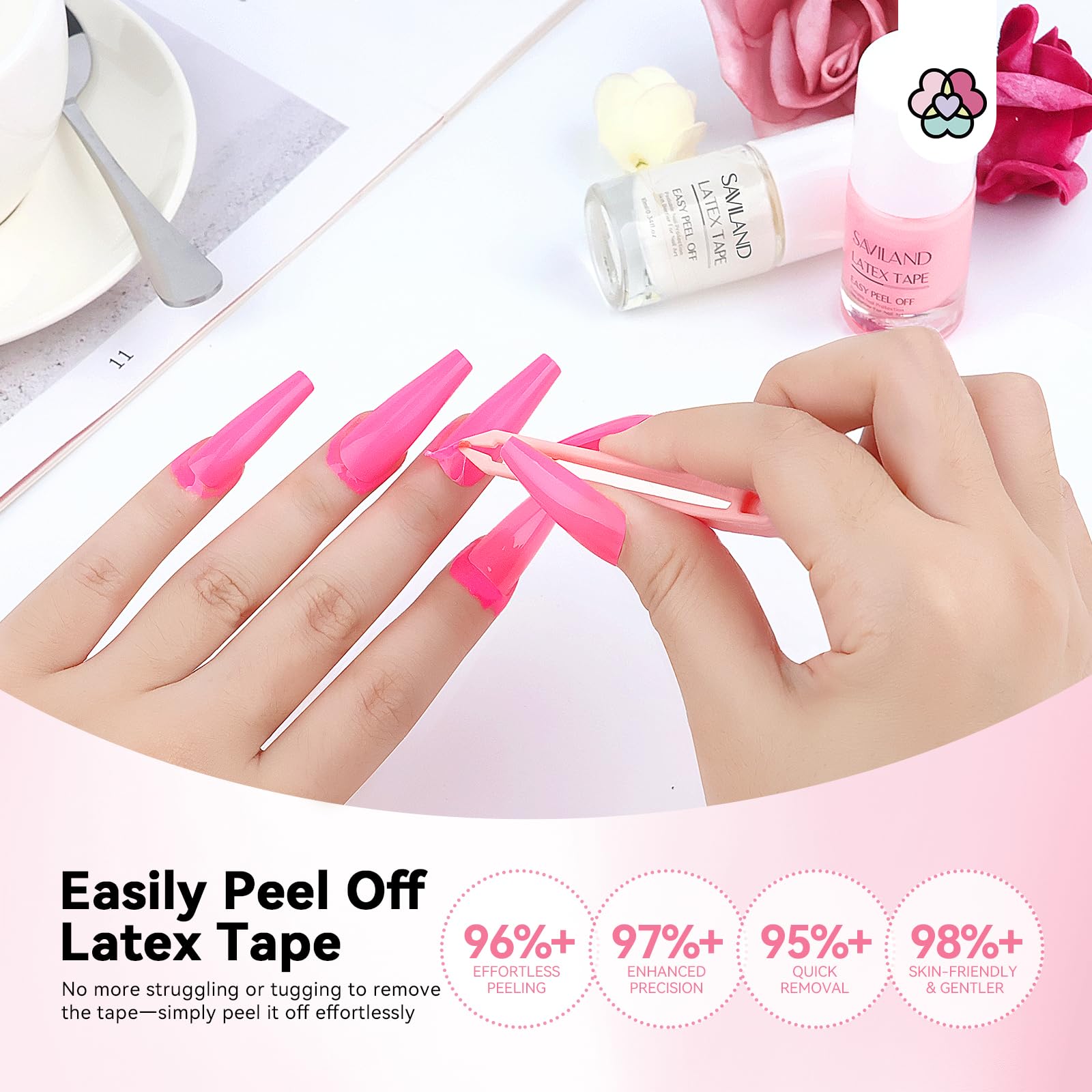 Saviland nail polish barrier with included tweezer tool