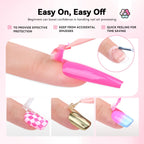 Transparent dry state of Saviland peel off nail tape during nail art process